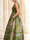 A-Line/Princesses Elegant Cocktail Dress Jacquard Floral Dress Tea-Length Sleeveless V Neck Wedding Guest Dress with Pockets