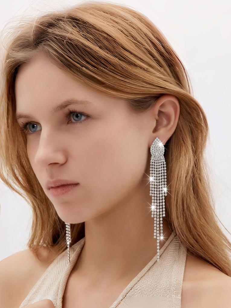 Elegant Stylish Drop Earrings Fine Jewelry Tassel Fringe