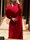 紧身/柱形晚礼服 优雅礼服 正式新娘母亲礼服 落地长款 长袖 立领 弹力绉纱 褶皱设计
