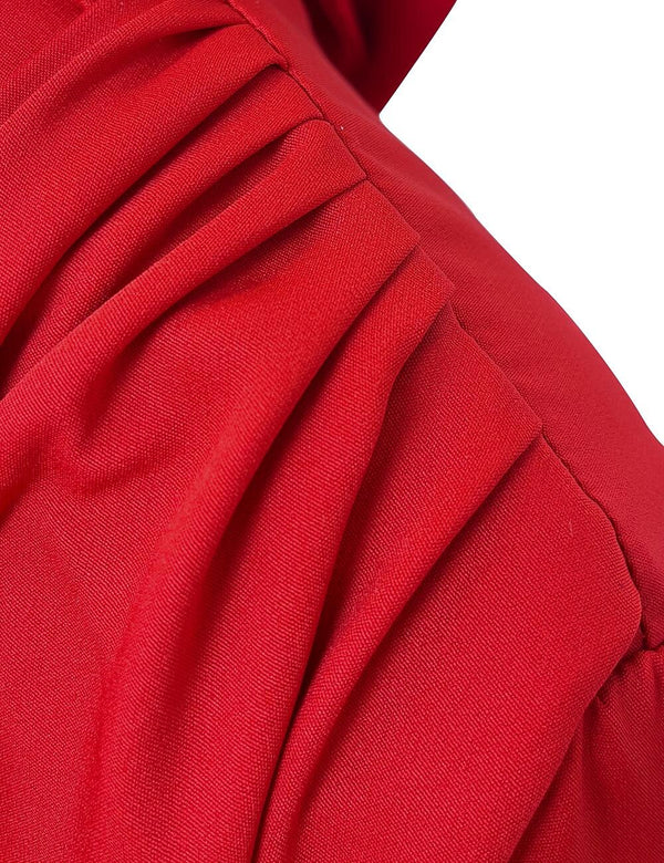 Sheath/Column Evening Dress Elegant Dress Formal Mother Of The Bride Dress Floor Length Long Sleeve Stand Collar Stretch Crepe with Pleats