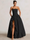 A-Line/Princess Long Butter Yellow Prom Dresses Basque Waist Stretch Strapless Floor-Length Side Split With Pleats&Back Lace-Up Wedding Guest Dresses