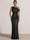Mermaid Evening Dresses Sequins Wedding Guest Dresses One Shoulder Short Sleeves Floor Length Sequins Formal Ruched