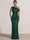 Mermaid Evening Dresses Sequins Wedding Guest Dresses One Shoulder Short Sleeves Floor Length Sequins Formal Ruched