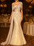 Sequin Mermaid / Trumpet Evening Gown Elegant Formal Dress Formal Wedding Floor Length Sleeveless Off Shoulder Sequined with Glitter
