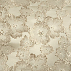 A-Line Evening Dress Floral High Split Formal Gown Jacquard Wedding Guest Floor Length Long Sleeve V Neck Belt / Sash Satin with Slits