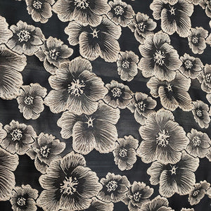 A-Line Evening Dress Floral High Split Formal Gown Jacquard Wedding Guest Floor Length Long Sleeve V Neck Belt / Sash Satin with Slits