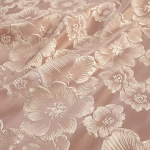 A-Line Evening Dress Floral High Split Formal Gown Jacquard Wedding Guest Floor Length Long Sleeve V Neck Belt / Sash Satin with Slits