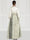 A字形晚礼服 花卉图案 高开衩 正式礼服 提花 婚礼宾客及地 长袖 V领 腰带/腰封 缎面 开衩