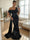 Sequin Mermaid / Trumpet Evening Gown Elegant Formal Dress Formal Wedding Floor Length Sleeveless Off Shoulder Sequined