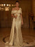 Sequin Mermaid / Trumpet Evening Gown Elegant Formal Dress Formal Wedding Floor Length Sleeveless Off Shoulder Sequined