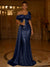 Sequin Mermaid / Trumpet Evening Gown Elegant Formal Dress Formal Wedding Floor Length Sleeveless Off Shoulder Sequined