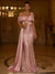 Sequin Mermaid / Trumpet Evening Gown Elegant Formal Dress Formal Wedding Floor Length Sleeveless Off Shoulder Sequined
