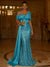 Sequin Mermaid / Trumpet Evening Gown Elegant Formal Dress Formal Wedding Floor Length Sleeveless Off Shoulder Sequined