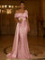 Sequin Mermaid / Trumpet Evening Gown Elegant Formal Dress Formal Wedding Floor Length Sleeveless Off Shoulder Sequined