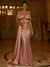 Sequin Mermaid / Trumpet Evening Gown Elegant Formal Dress Formal Wedding Floor Length Sleeveless Off Shoulder Sequined