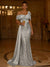 Sequin Mermaid / Trumpet Evening Gown Elegant Formal Dress Formal Wedding Floor Length Sleeveless Off Shoulder Sequined