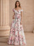 A Line/Princesses Floral Evening Dress Corset Elegant Pink Sleevelss Evening Dress Off The Shoulder Floor-Length Evening Dress