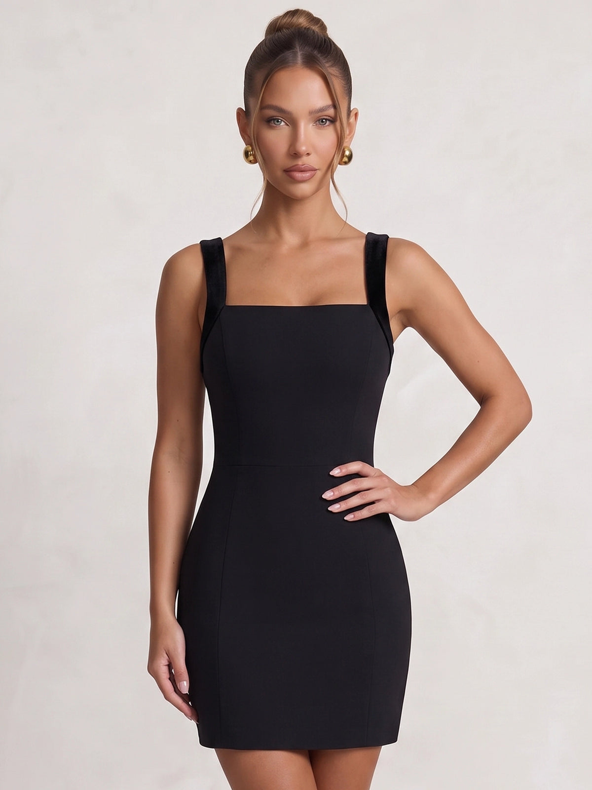 Sheath/Column Homecoming Dress Square Neck Short Mini Summer Party Dresses With Back Bow