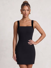 Sheath/Column Homecoming Dress Square Neck Short Mini Summer Party Dresses With Back Bow