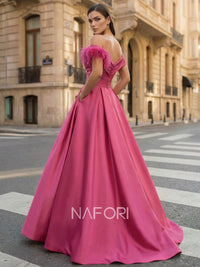 A-Line/Princess Evening Dress One-Shoulder Pocket Sleeveless Floor-Length Formal Corset Dress With Belt Pocket