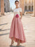 A-Line Cocktail Dress High-low Party Dresses Short Sleeves Scoop With Large fabric rose on waist Jacquard Pattern