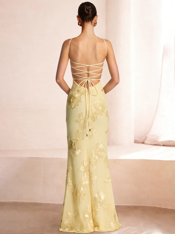 Sheath/Column Long Prom Dresses Spaghetti Straps&Sweetheart Sleeveless Floor-length With Flower Appliques