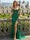 Mermaid Long Prom Dresses Off The Shoulder Short Sleeves Floor-length Corset Formal Dress With Appliques&Slit