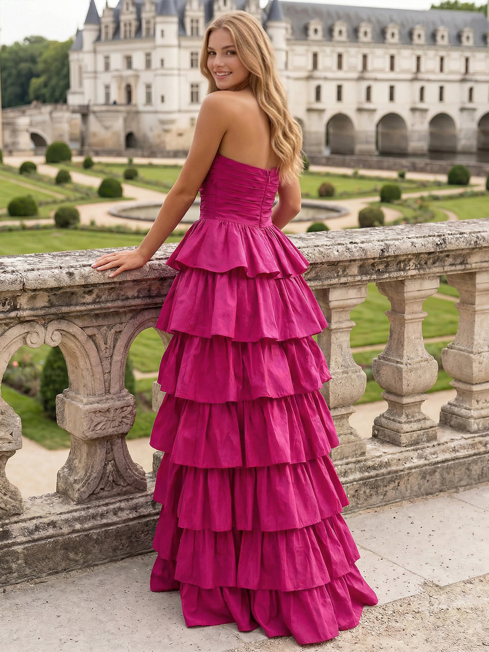 A Line/Princess Simple Prom Dress Taffeta Off-Shoulder Sleeveless Floor-Length Formal Dress With Layered