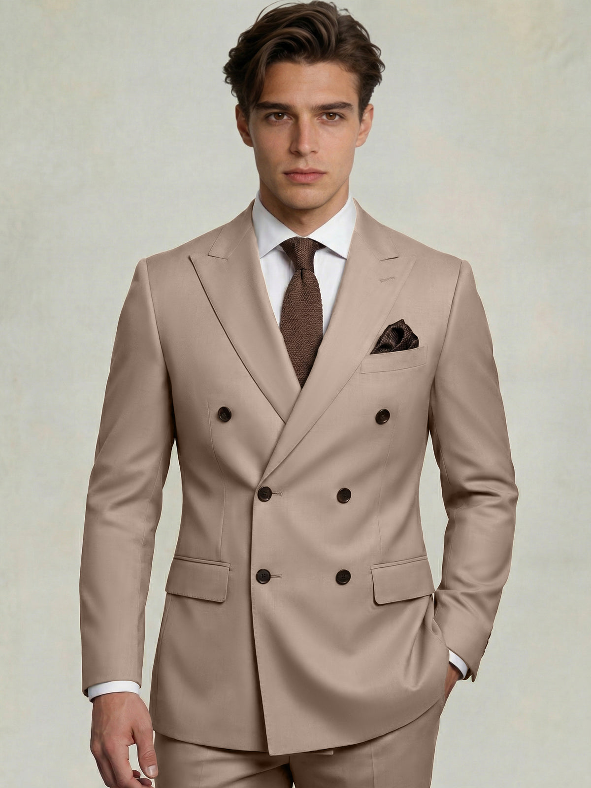 Men's Suit Daily Tailored Fit Double Breasted Six-buttons Wedding Suits