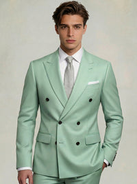 Men's Suit Daily Tailored Fit Double Breasted Six-buttons Wedding Suits