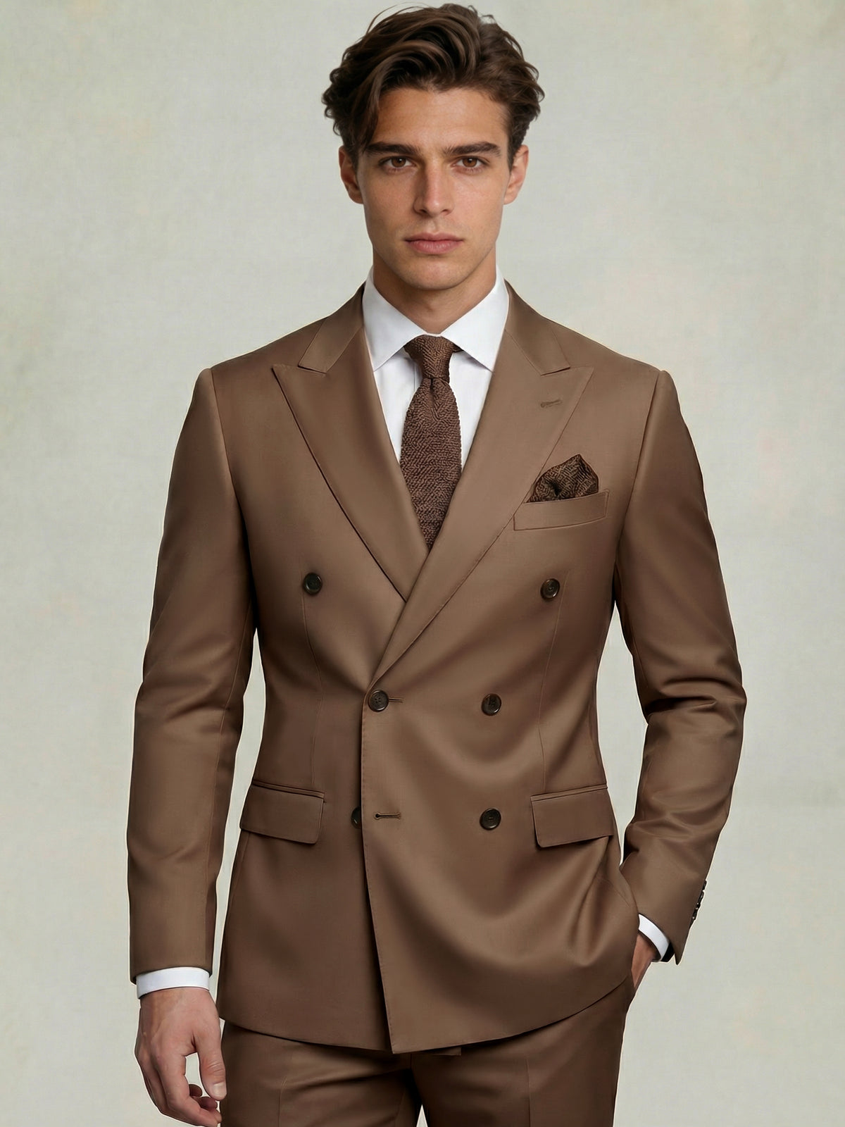 Men's Suit Daily Tailored Fit Double Breasted Six-buttons Wedding Suits