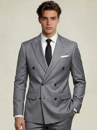 Men's Suit Daily Tailored Fit Double Breasted Six-buttons Wedding Suits