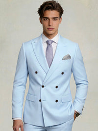 Men's Suit Daily Tailored Fit Double Breasted Six-buttons Wedding Suits