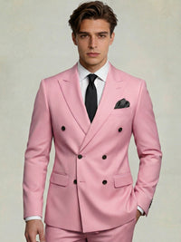 Men's Suit Daily Tailored Fit Double Breasted Six-buttons Wedding Suits