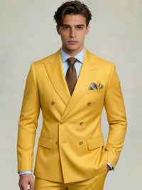 Men's Suit Daily Tailored Fit Double Breasted Six-buttons Wedding Suits