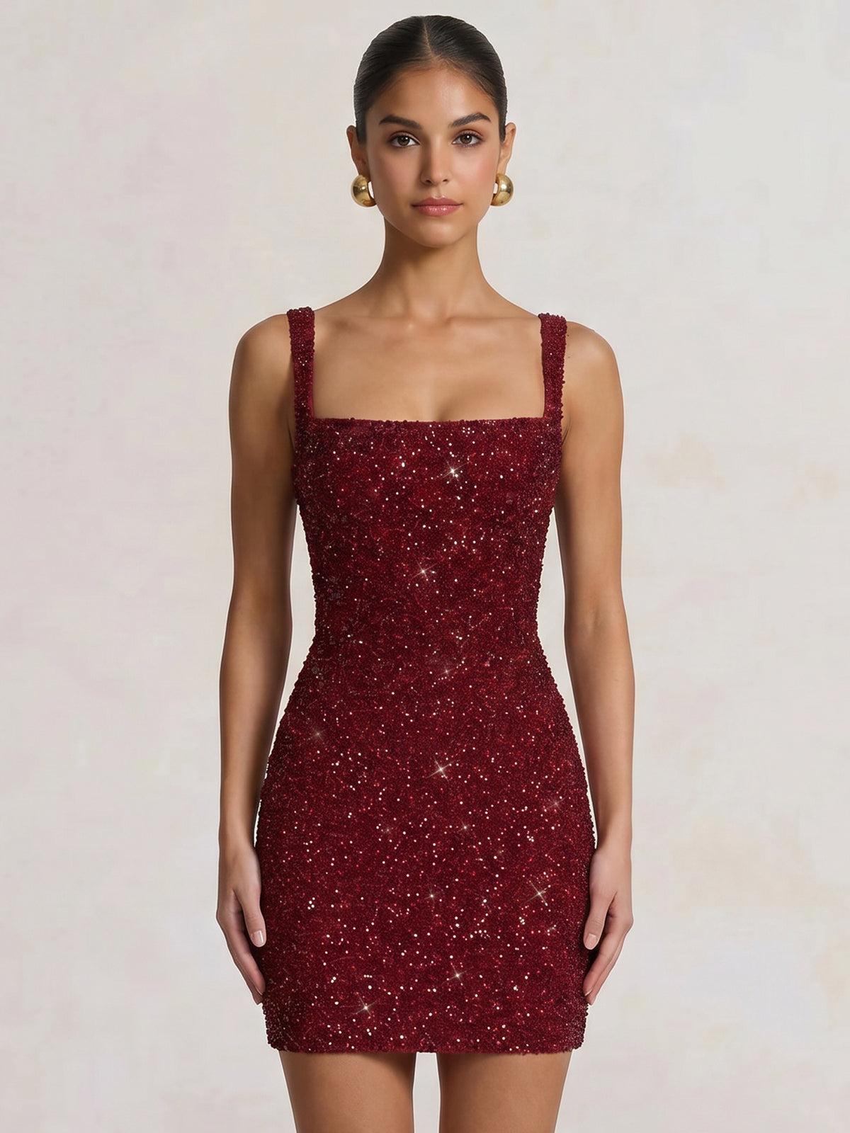 A-Line/Princess Homecoming Party Sequin Dresses Spaghetti Straps Sleeveless Short/Mini Lace Up