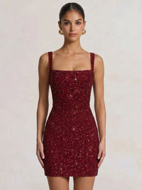 A-Line/Princess Homecoming Party Sequin Dresses Spaghetti Straps Sleeveless Short/Mini Lace Up