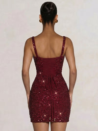 A-Line/Princess Homecoming Party Sequin Dresses Spaghetti Straps Sleeveless Short/Mini Lace Up