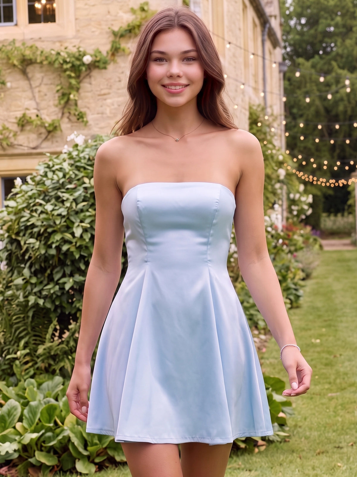 A-Line/Princess Homecoming Dresses Strapless Sleeveless Short/Mini Summer Party Dress
