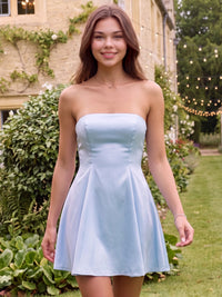 A-Line/Princess Homecoming Dresses Strapless Sleeveless Short/Mini Summer Party Dress