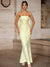 Sheath/Column Floral Printed Prom Dress Strapless Sleeveless Floor-Length with A Back Bow