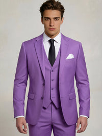 Men's Tailored Suit Fit Single Breasted One-button 3 Pieces Wedding Suits