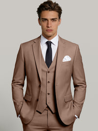 Men's Tailored Suit Fit Single Breasted One-button 3 Pieces Wedding Suits