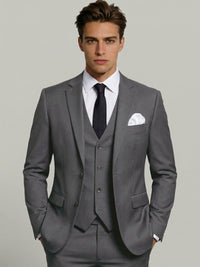 Men's Tailored Suit Fit Single Breasted One-button 3 Pieces Wedding Suits