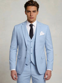 Men's Tailored Suit Fit Single Breasted One-button 3 Pieces Wedding Suits