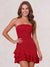 A Line/Princess Homecoming Party Party Dresses Short/Mini Chiffon Strapless Sleeveless With Layered Ruffle