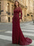Trumpet/Mermaid Elegant Mother Of The Bride Dresses Scoop Long Sleeves Floor-Length Black Formal Dresses With Appliques&Sequins