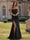 Mermaid Long Prom Dresses Off The Shoulder Sleeveless Corset Floor-length Formal Dress With Appliques&Slit