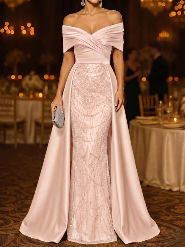 dorothea formal sequin mermaid dress Mermaid / Trumpet Evening Gown Elegant Formal Dress Floor Length Sleev
