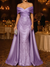 Mermaid / Trumpet Evening Gown Elegant Formal Dress Floor Length Sleeveless Off The Shoulder Sequined with Overskirt